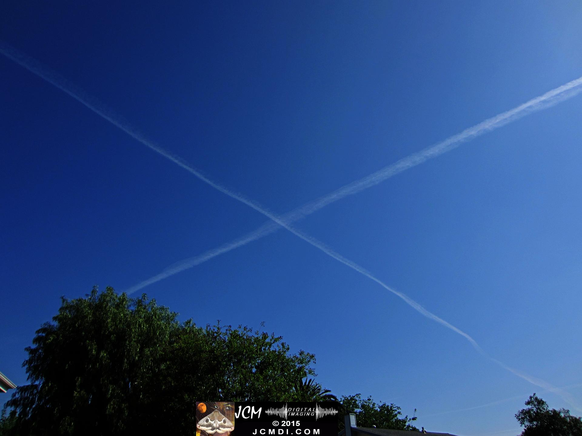 X marks the sky jet trails